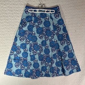 Boden Blue Floral A-Line Skirt